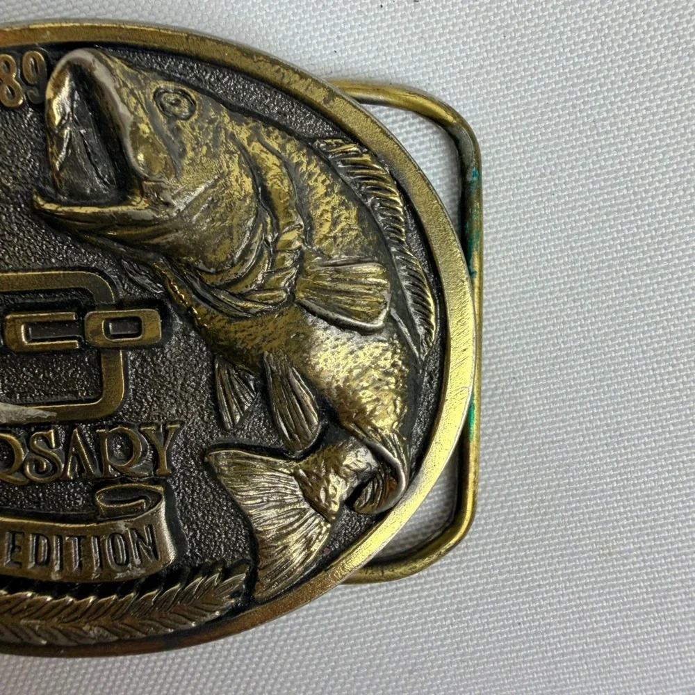 Zebco 40th Anniversary Belt‎ Buckle 1949-1989 Limited Edition Bass Fishing Brass